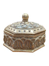 Ornate Octagonal Wood Trinket Box with Lid