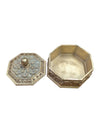 Ornate Octagonal Wood Trinket Box with Lid