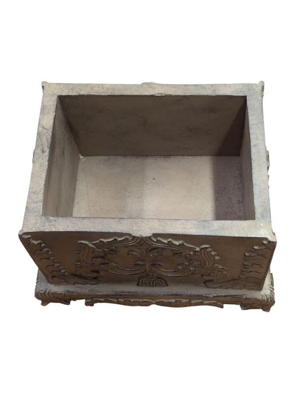 Decorative Rectangular Lidded Box with Ornate Relief Design