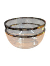 Glass Bowl & Pitcher Set with Silver-Tone Trim (3pc)