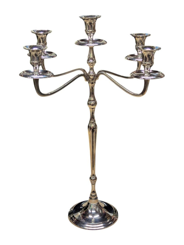 Five-Arm Silver-Tone Candelabra