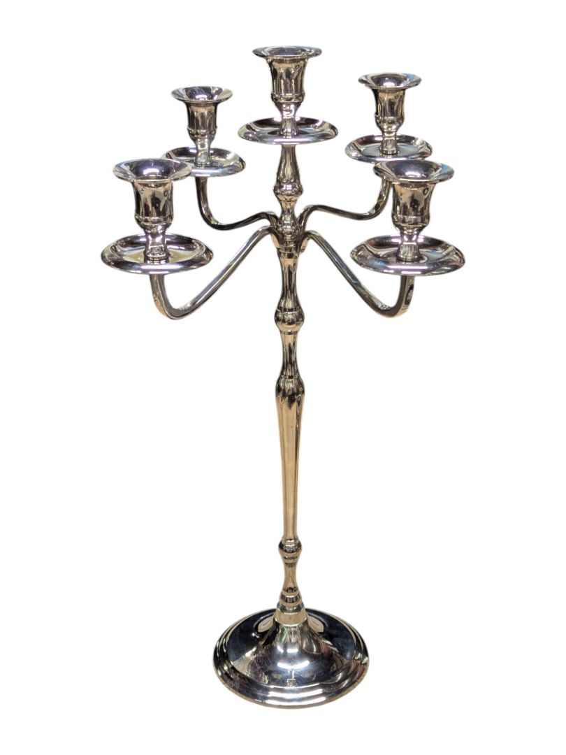 Five-Arm Silver-Tone Candelabra