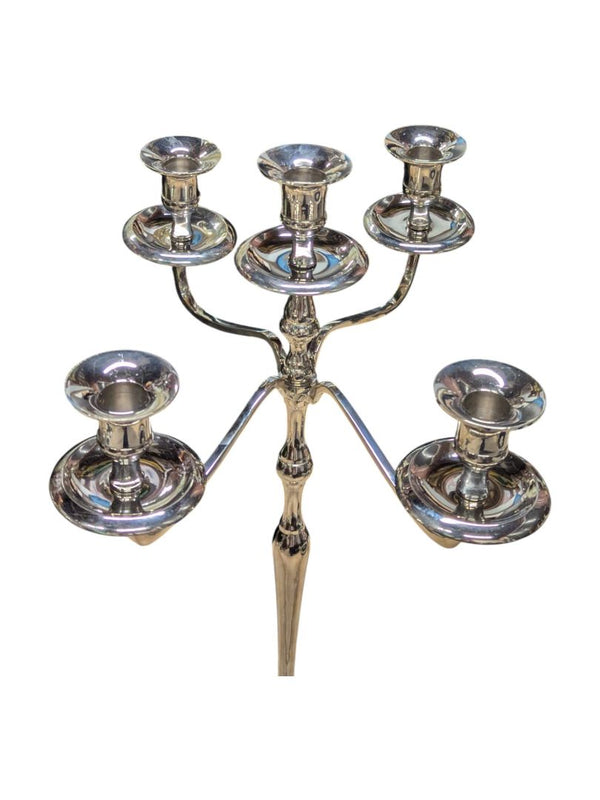 Five-Arm Silver-Tone Candelabra