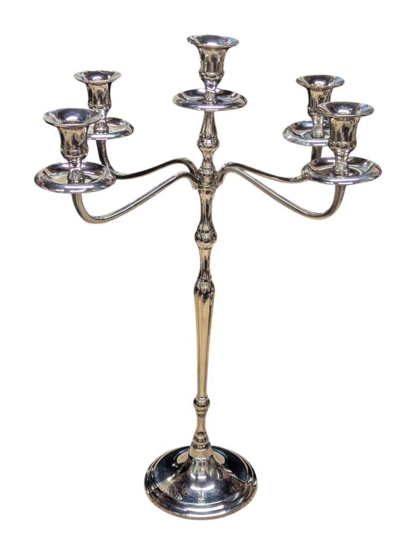 Five-Arm Silver-Tone Candelabra