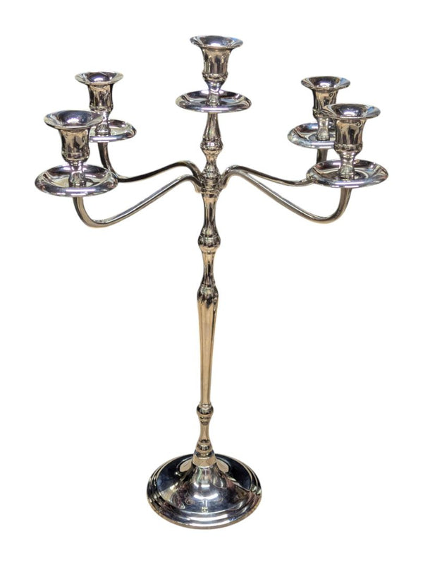Five-Arm Silver-Tone Candelabra