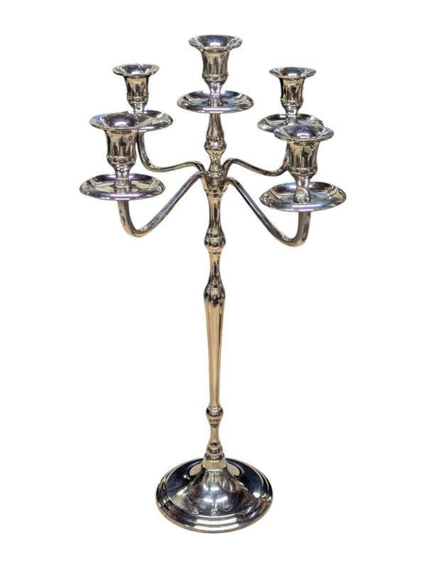 Five-Arm Silver-Tone Candelabra