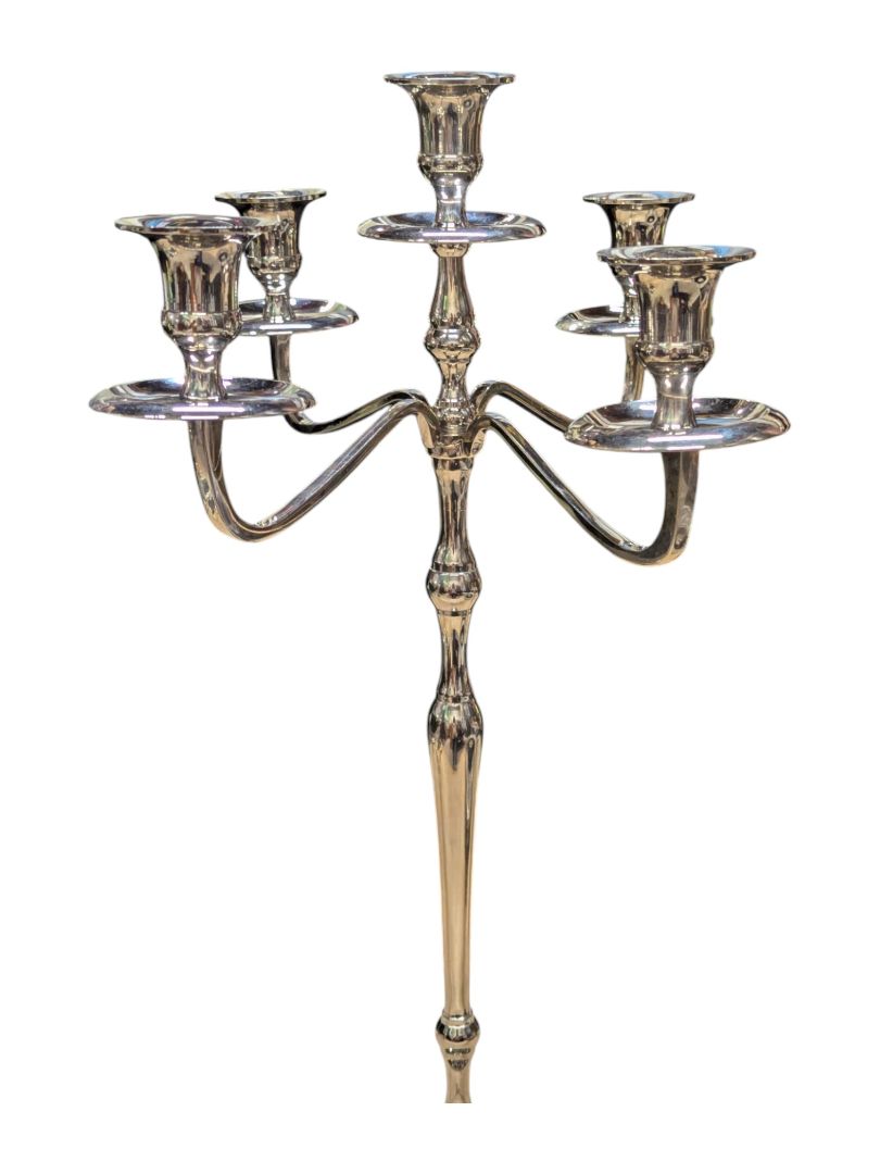 Five-Arm Silver-Tone Candelabra