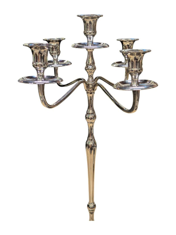 Five-Arm Silver-Tone Candelabra