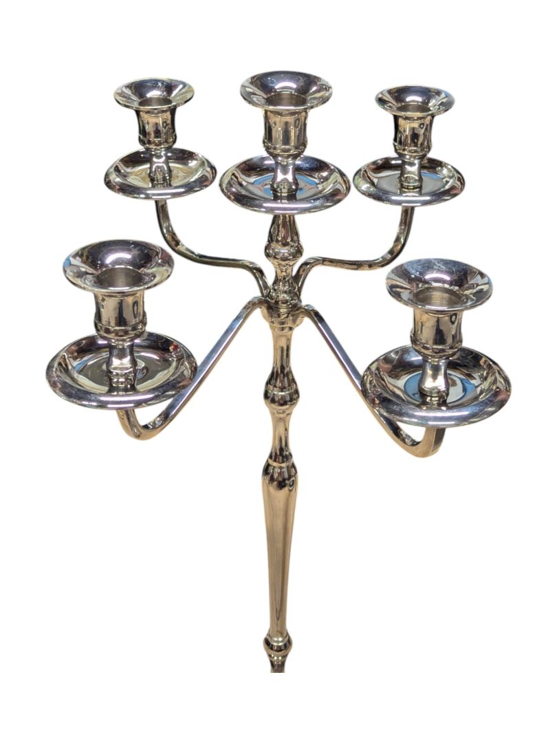 Five-Arm Silver-Tone Candelabra