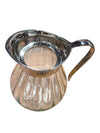 Glass Bowl & Pitcher Set with Silver-Tone Trim (3pc)