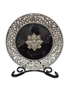 Decorative Faux Metal and Marble Plate w/ Stand