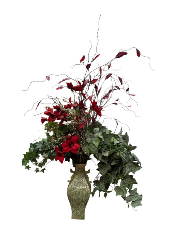 Decorative Vase with Faux Floral Arrangement