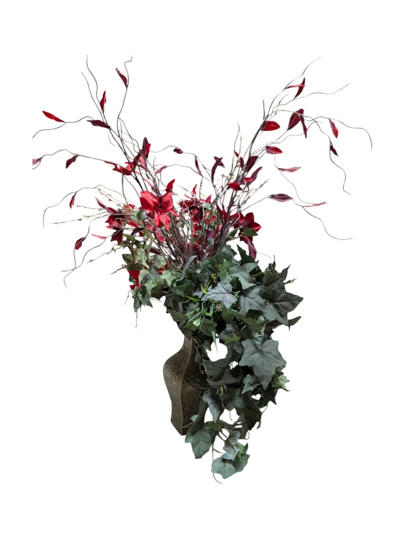 Decorative Vase with Faux Floral Arrangement