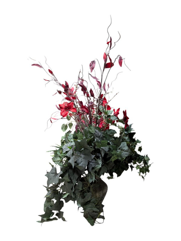 Decorative Vase with Faux Floral Arrangement