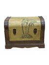 Hand Painted Palm Tree Chest w/ Faux Leather Pattern