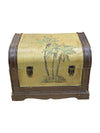 Hand Painted Palm Tree Chest w/ Faux Leather Pattern