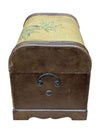 Hand Painted Palm Tree Chest w/ Faux Leather Pattern