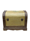 Hand Painted Palm Tree Chest w/ Faux Leather Pattern