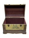 Hand Painted Palm Tree Chest w/ Faux Leather Pattern