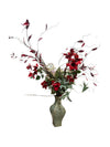 Faux Floral Arrangement with Lilies in Vase