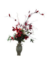 Faux Floral Arrangement with Lilies in Vase