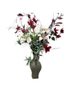 Faux Floral Arrangement with Lilies in Vase
