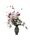 Faux Floral Arrangement with Lilies in Vase