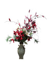 Faux Floral Arrangement with Lilies in Vase