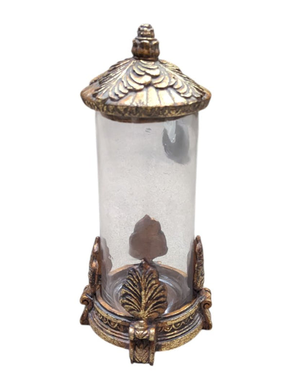 Decorative Lidded Glass Jar w/ Ornate Base