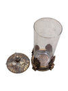 Decorative Lidded Glass Jar w/ Ornate Base