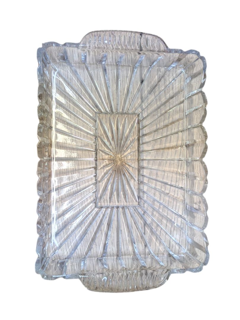 Pressed Glass Rectangular Serving Tray