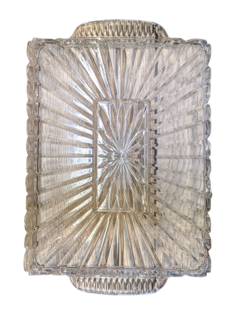 Pressed Glass Rectangular Serving Tray