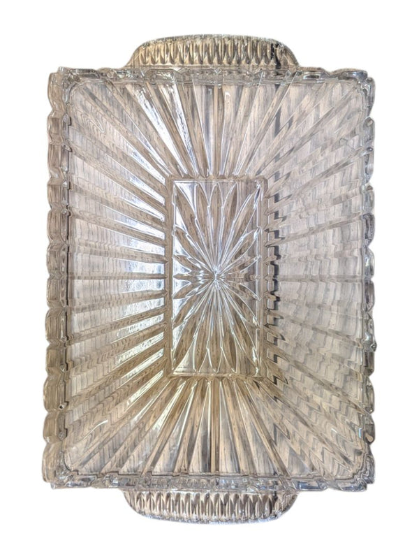 Pressed Glass Rectangular Serving Tray