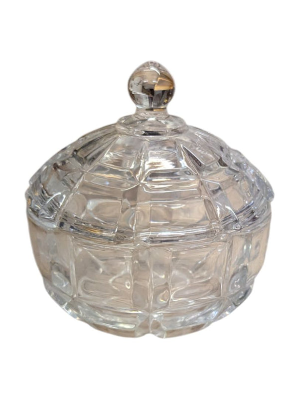 Crystal Glass Trinket Jars and Dish (Set of 4)