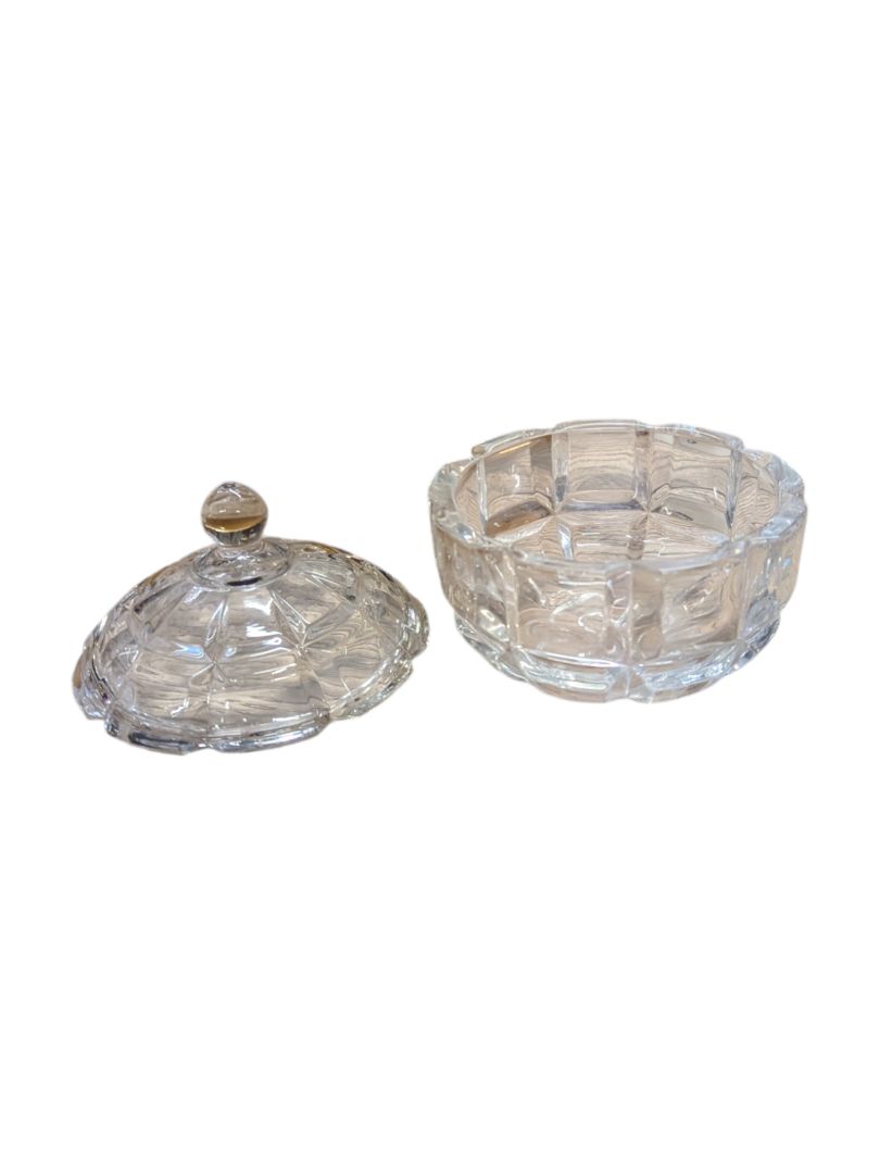 Crystal Glass Trinket Jars and Dish (Set of 4)