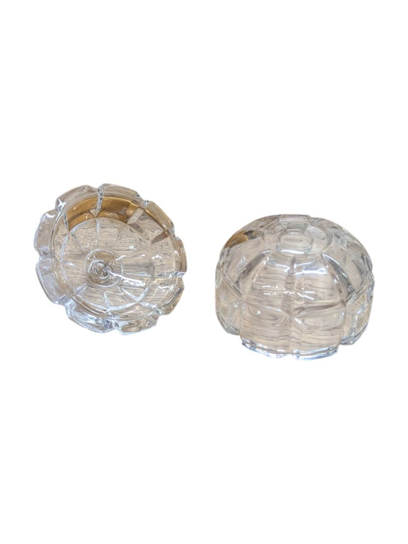 Crystal Glass Trinket Jars and Dish (Set of 4)