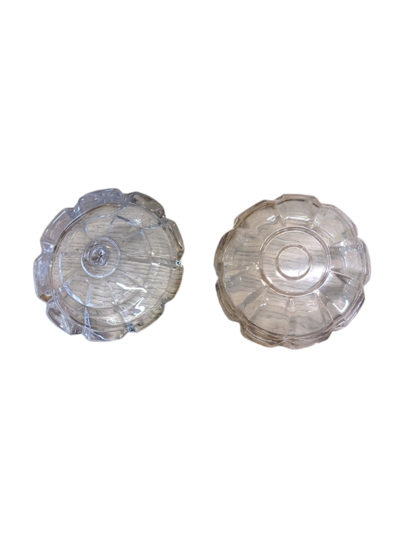 Crystal Glass Trinket Jars and Dish (Set of 4)