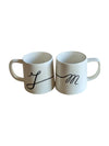 Indigo Script Mono Mugs M&J (Set of 2)