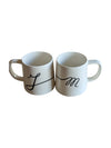 Indigo Script Mono Mugs M&J (Set of 2)