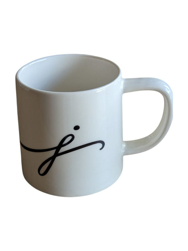 Indigo Script Mono Mugs M&J (Set of 2)