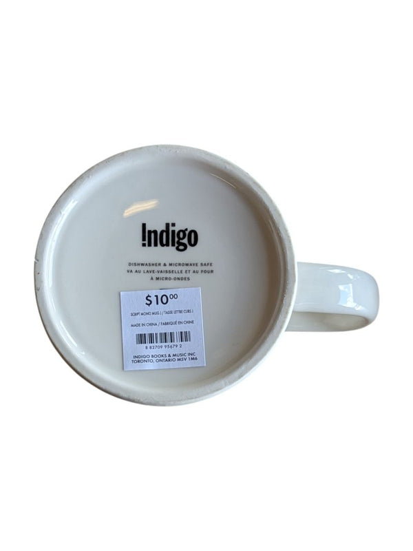 Indigo Script Mono Mugs M&J (Set of 2)