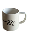 Indigo Script Mono Mugs M&J (Set of 2)