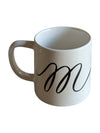 Indigo Script Mono Mugs M&J (Set of 2)
