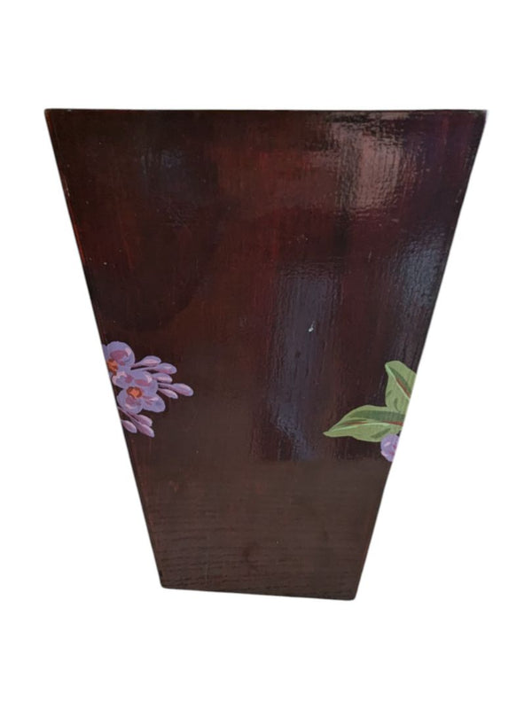 Hand-Painted Wooden Floral Bucket with Faux Fruit & Flowers