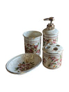 Floral Ceramic Bathroom Accessory Set