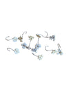 White Floral Curtian/Bathroom Hooks (set of 12)