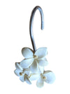 White Floral Curtian/Bathroom Hooks (set of 12)