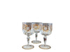 Vintage Hand-Painted Gold Floral Design Glass Decanter & Goblets (7 pc)