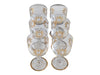 Vintage Hand-Painted Gold Floral Design Glass Decanter & Goblets (7 pc)