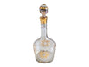 Vintage Hand-Painted Gold Floral Design Glass Decanter & Goblets (7 pc)